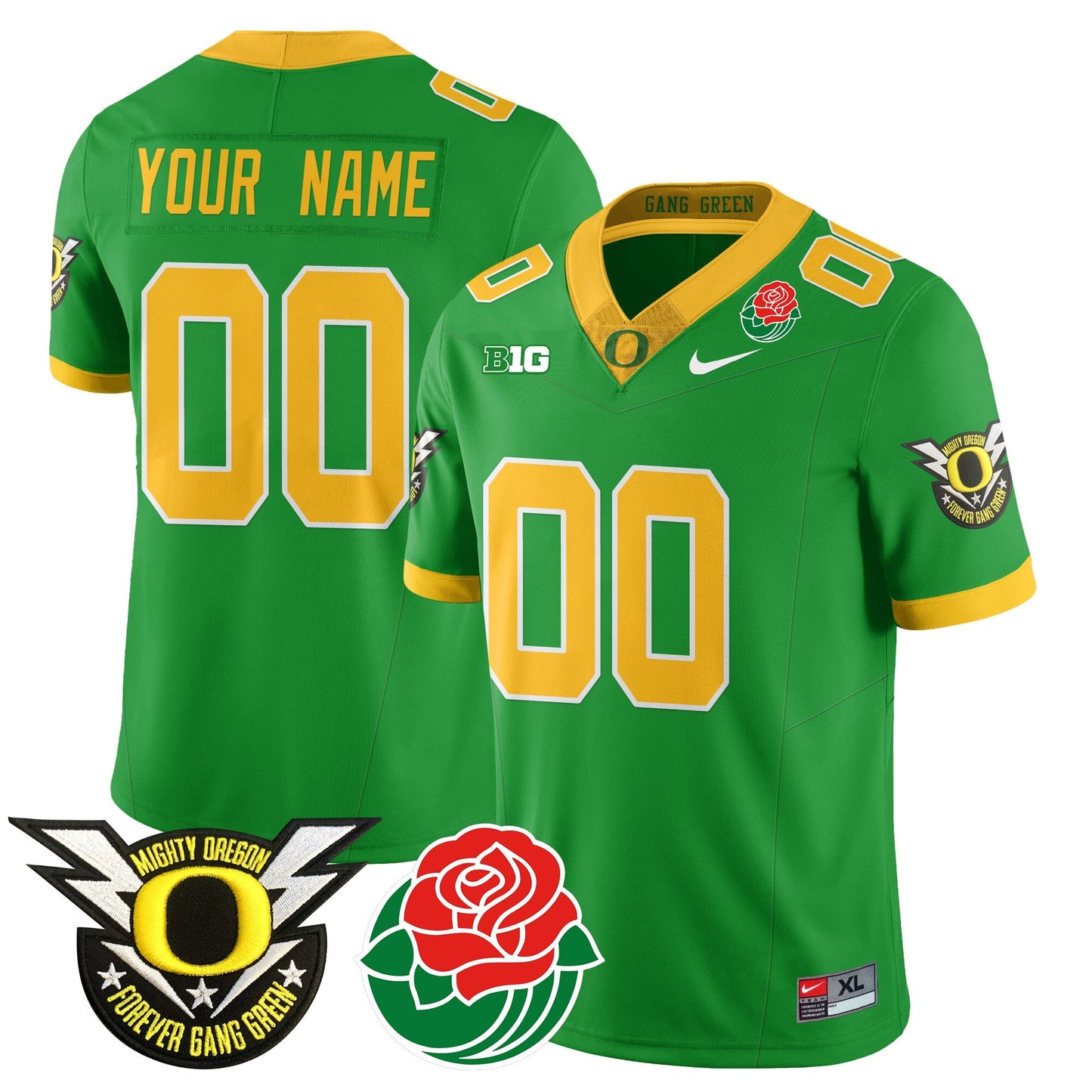 Custom Name/Gender ORE 2024 Rose Bowl Jersey N2 - All Stitched