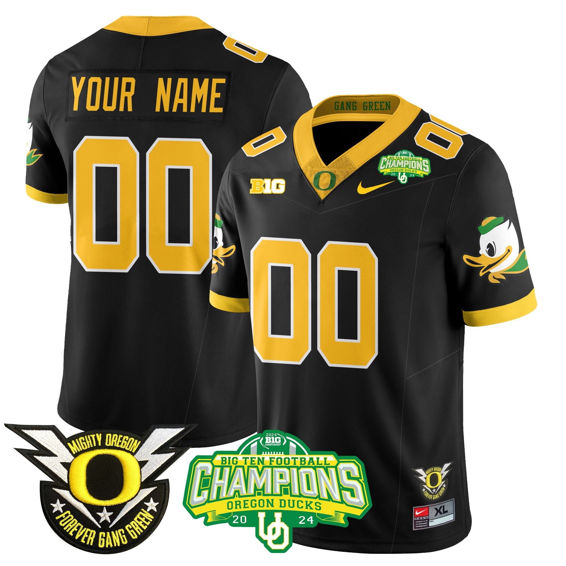 Men's Oregon Ducks 2024 Big Ten Champions Jersey N1 - All Stitched