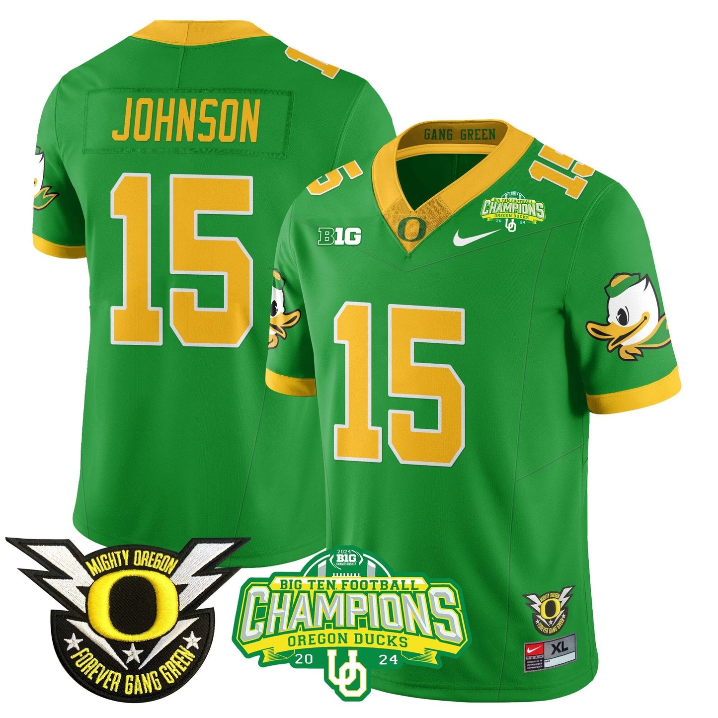Men's Oregon Ducks 2024 Big Ten Champions Jersey N1 - All Stitched