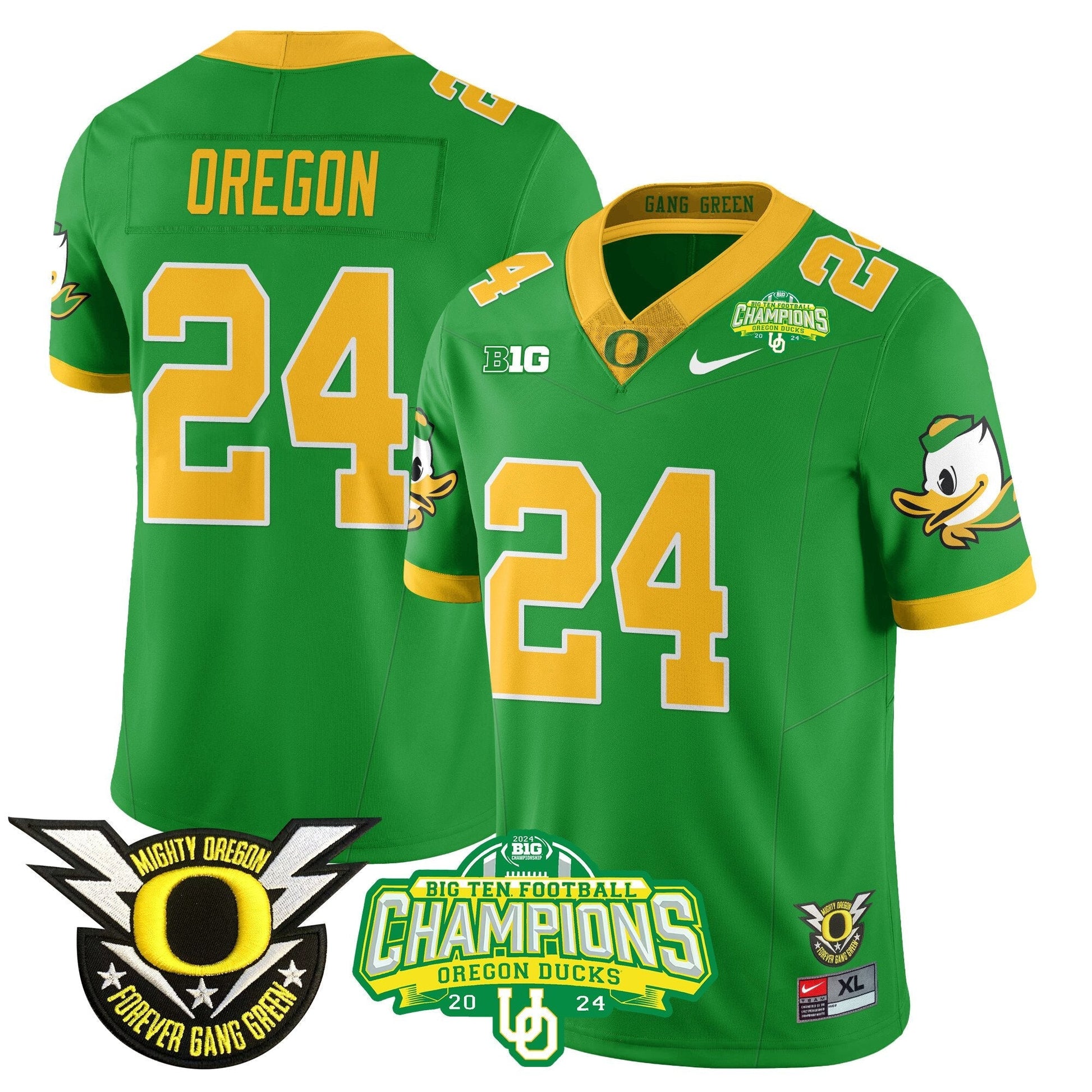 Men's Oregon Ducks 2024 Big Ten Champions Jersey N1 - All Stitched