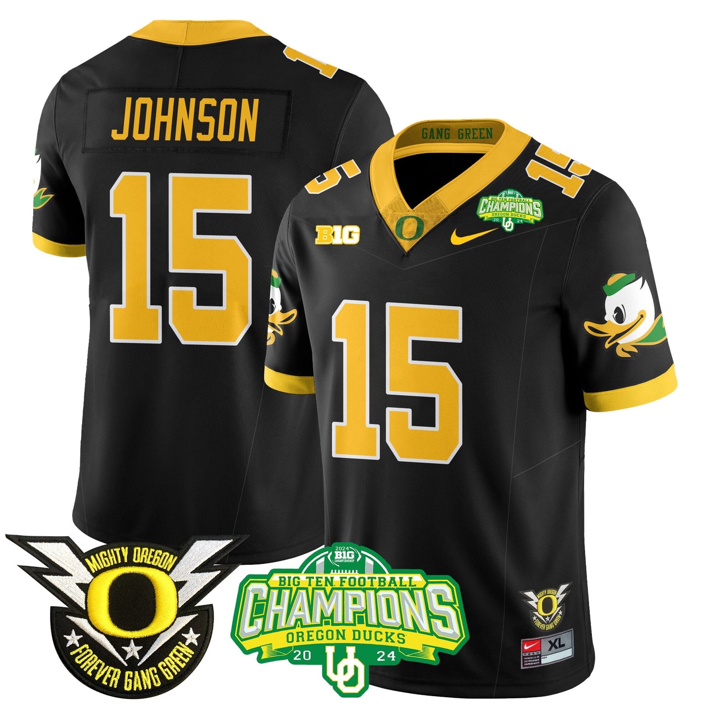 Men's Oregon Ducks 2024 Big Ten Champions Jersey N1 - All Stitched