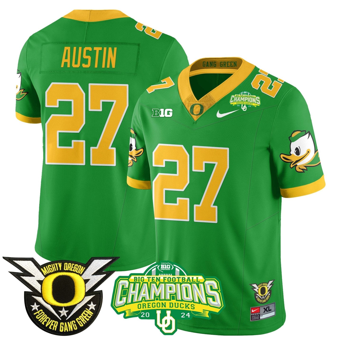 Men's Oregon Ducks 2024 Big Ten Champions Jersey N1 - All Stitched