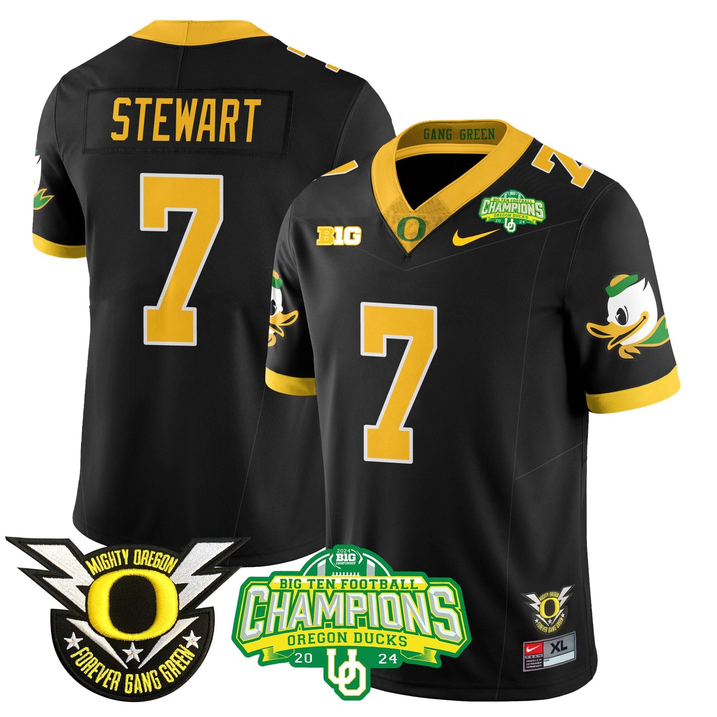 Men's Oregon Ducks 2024 Big Ten Champions Jersey N1 - All Stitched