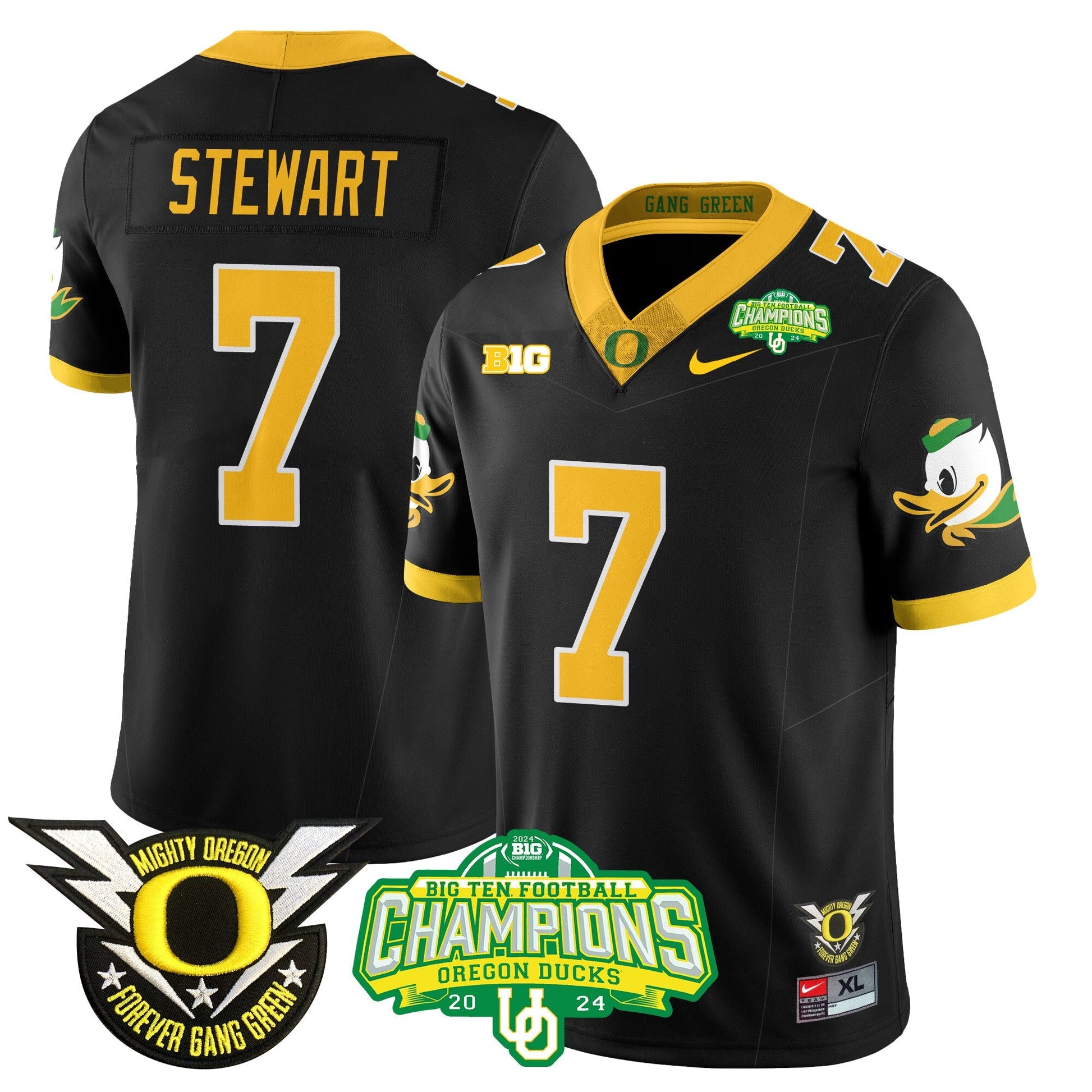 Men's Oregon Ducks 2024 Big Ten Champions Jersey N1 - All Stitched