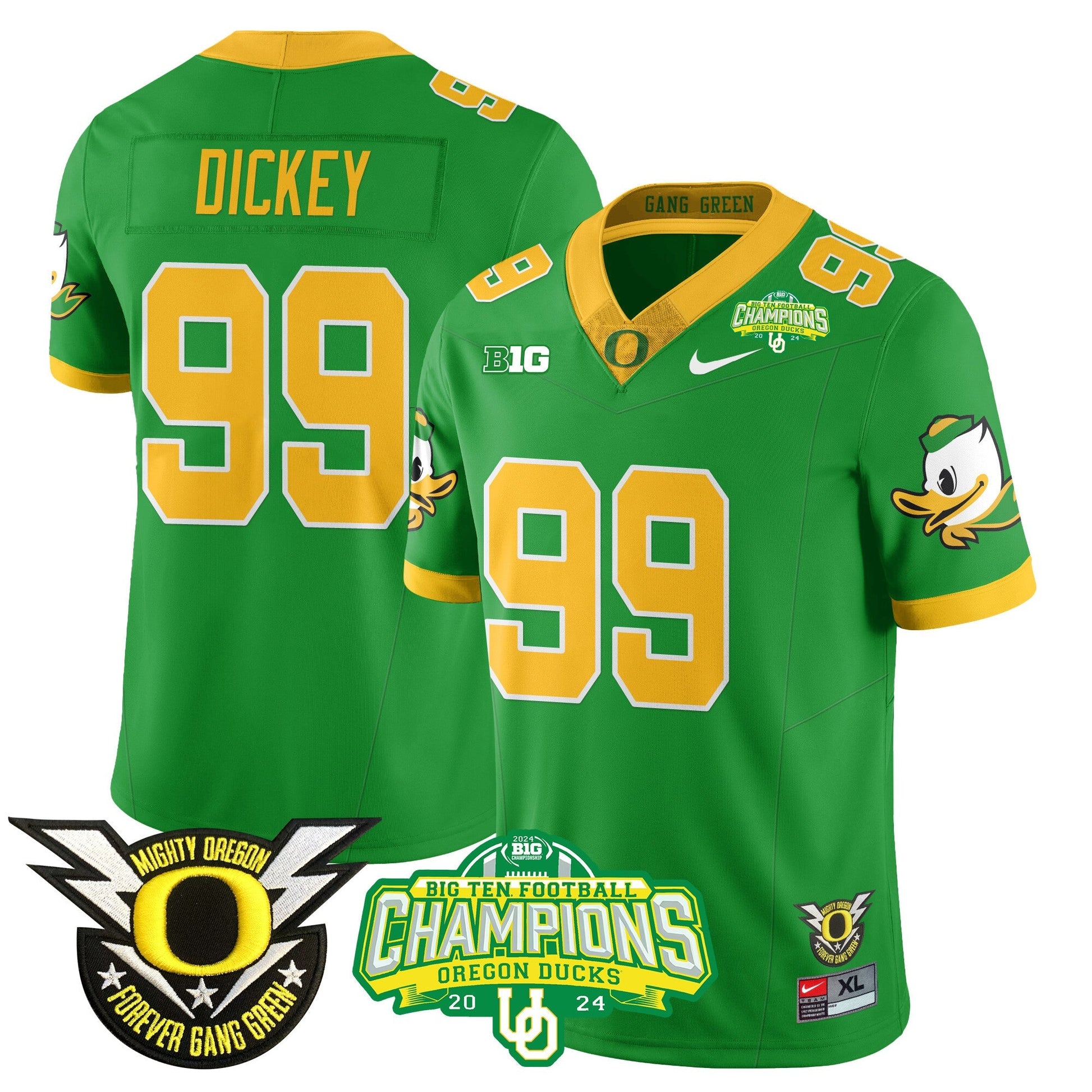 Men's Oregon Ducks 2024 Big Ten Champions Jersey N1 - All Stitched