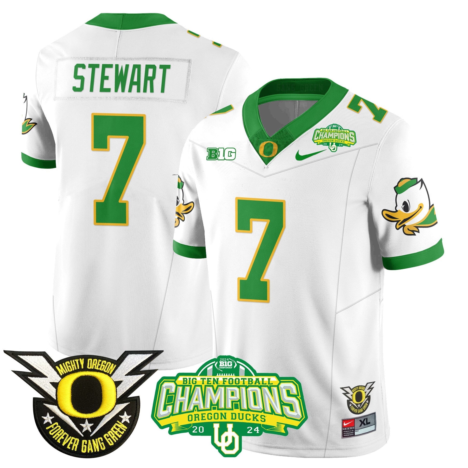 Men's Oregon Ducks 2024 Big Ten Champions Jersey N1 - All Stitched