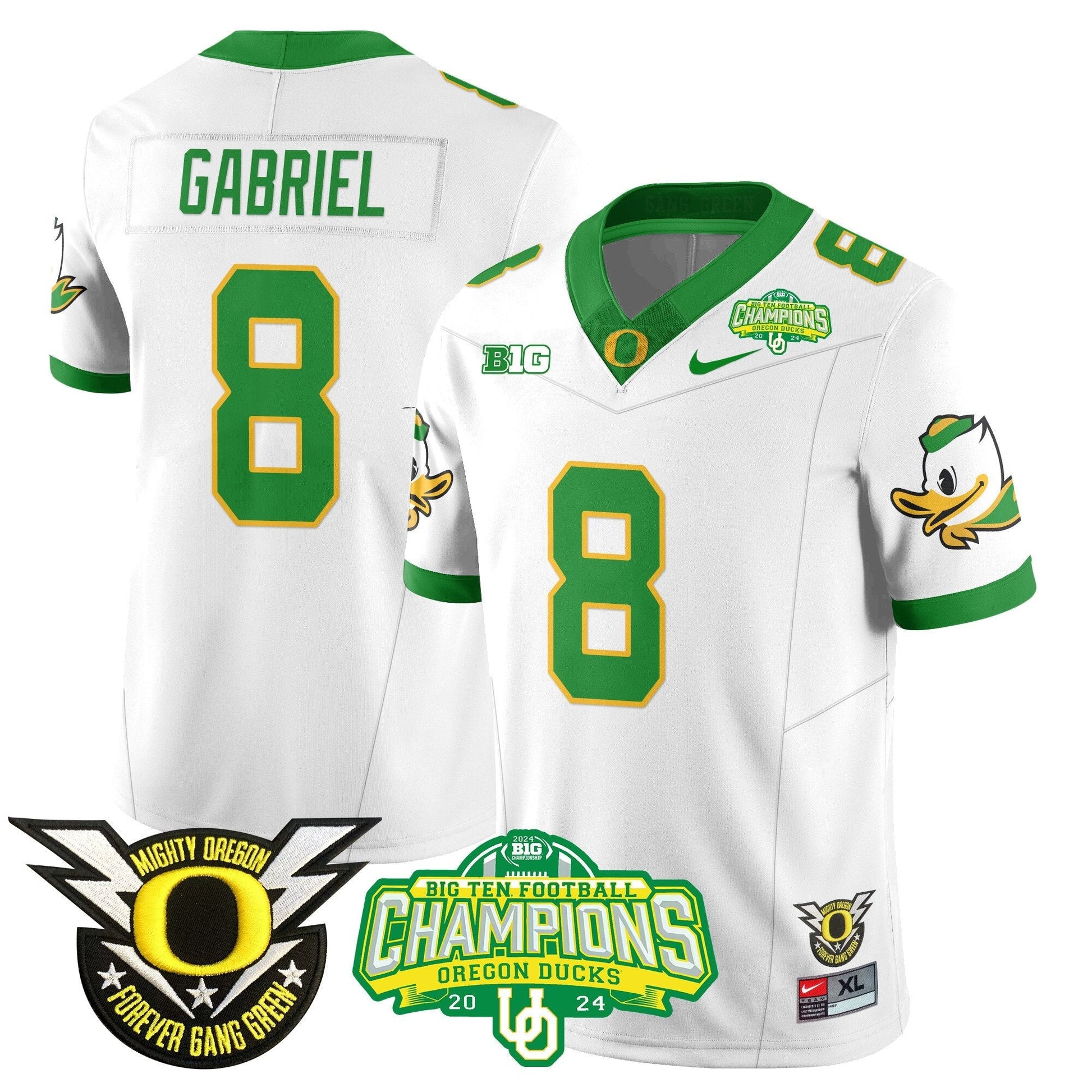 Men's Oregon Ducks 2024 Big Ten Champions Jersey N1 - All Stitched