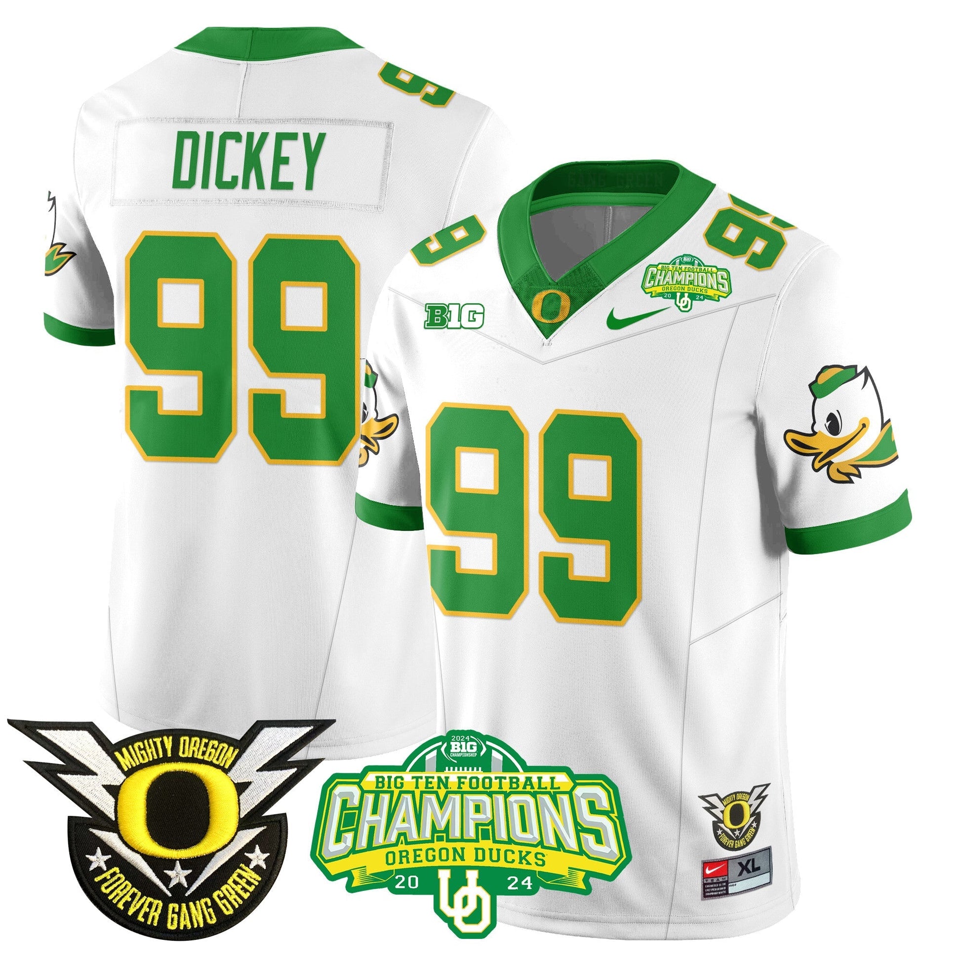 Men's Oregon Ducks 2024 Big Ten Champions Jersey N1 - All Stitched