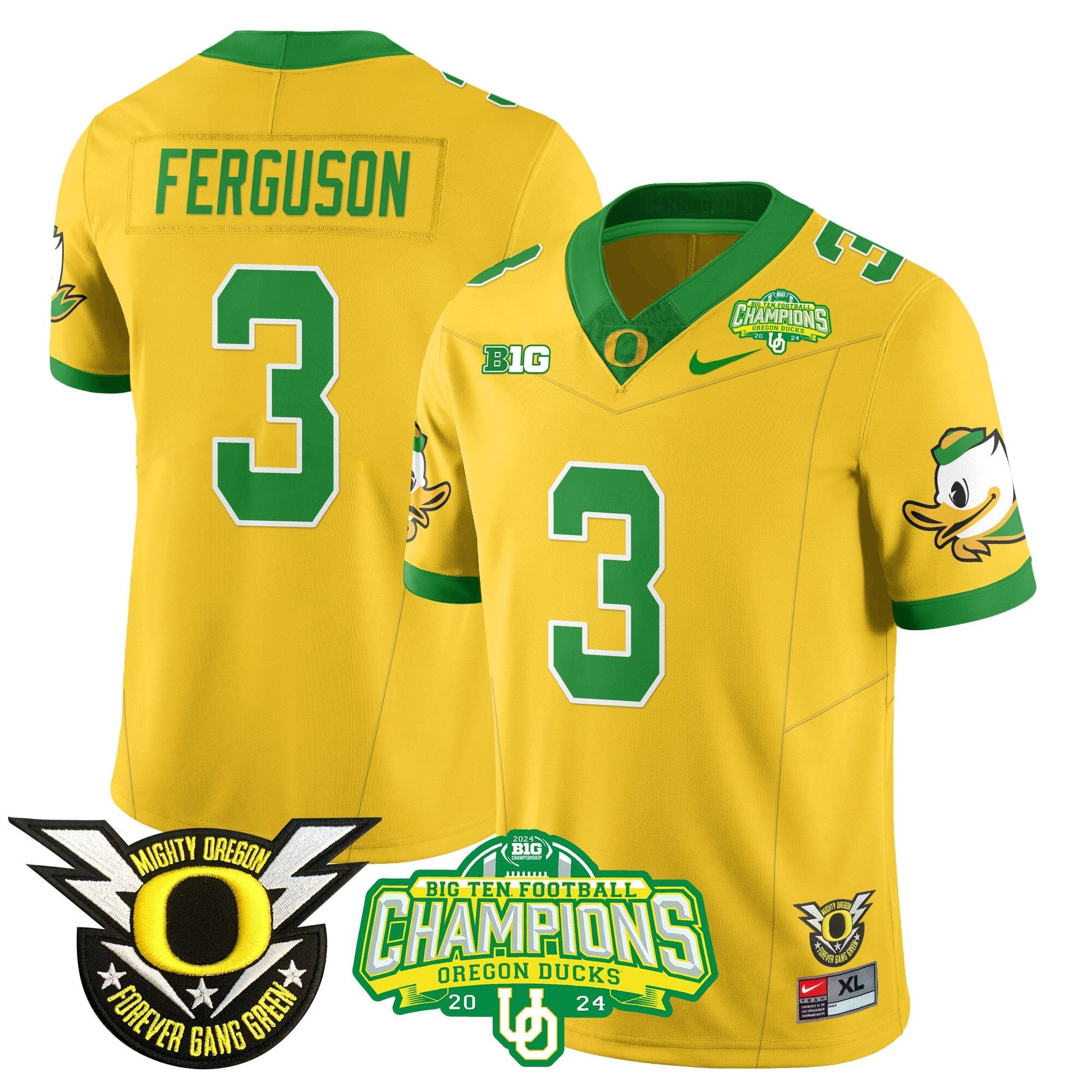 Men's Oregon Ducks 2024 Big Ten Champions Jersey N1 - All Stitched