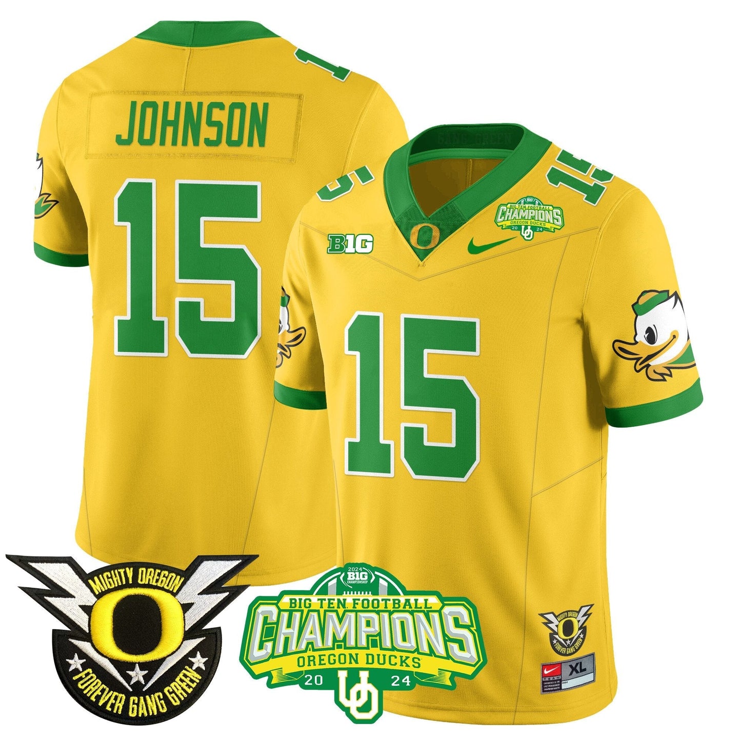 Men's Oregon Ducks 2024 Big Ten Champions Jersey N1 - All Stitched