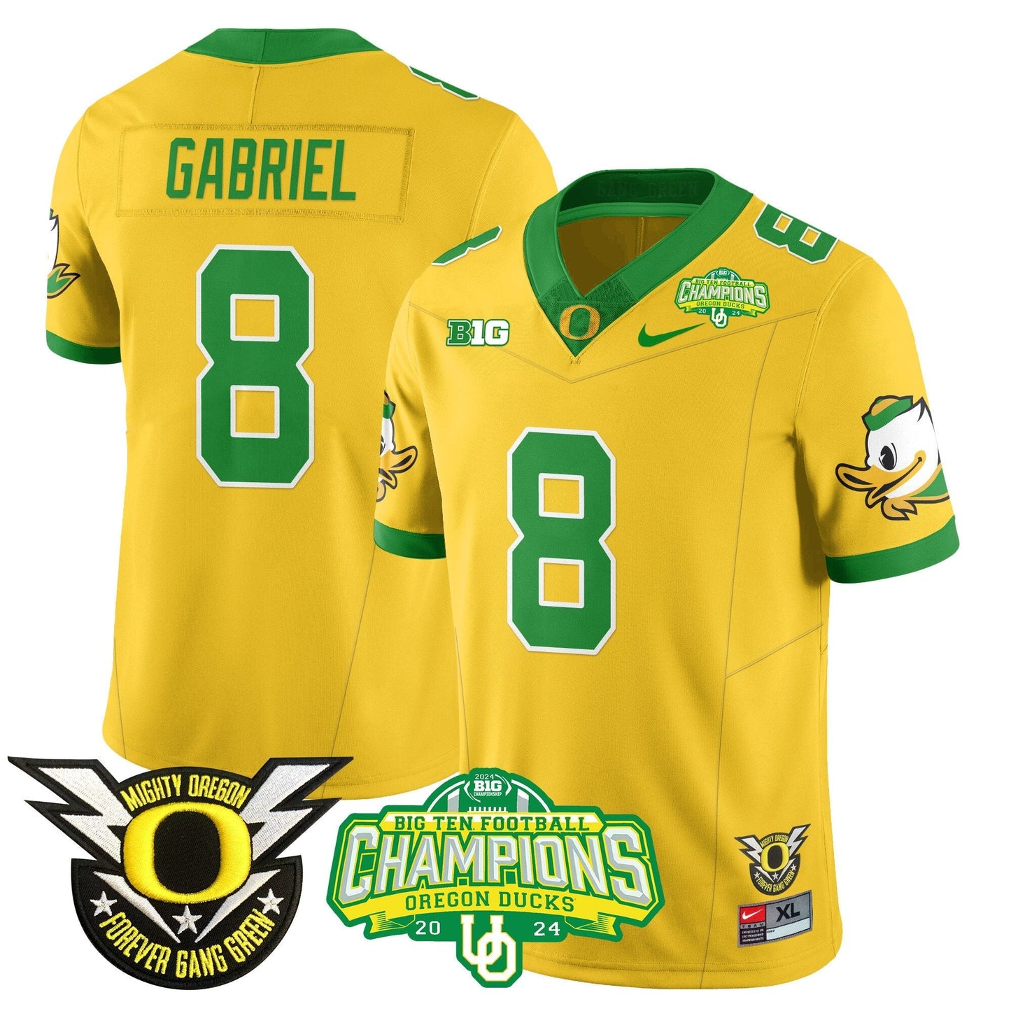 Men's Oregon Ducks 2024 Big Ten Champions Jersey N1 - All Stitched