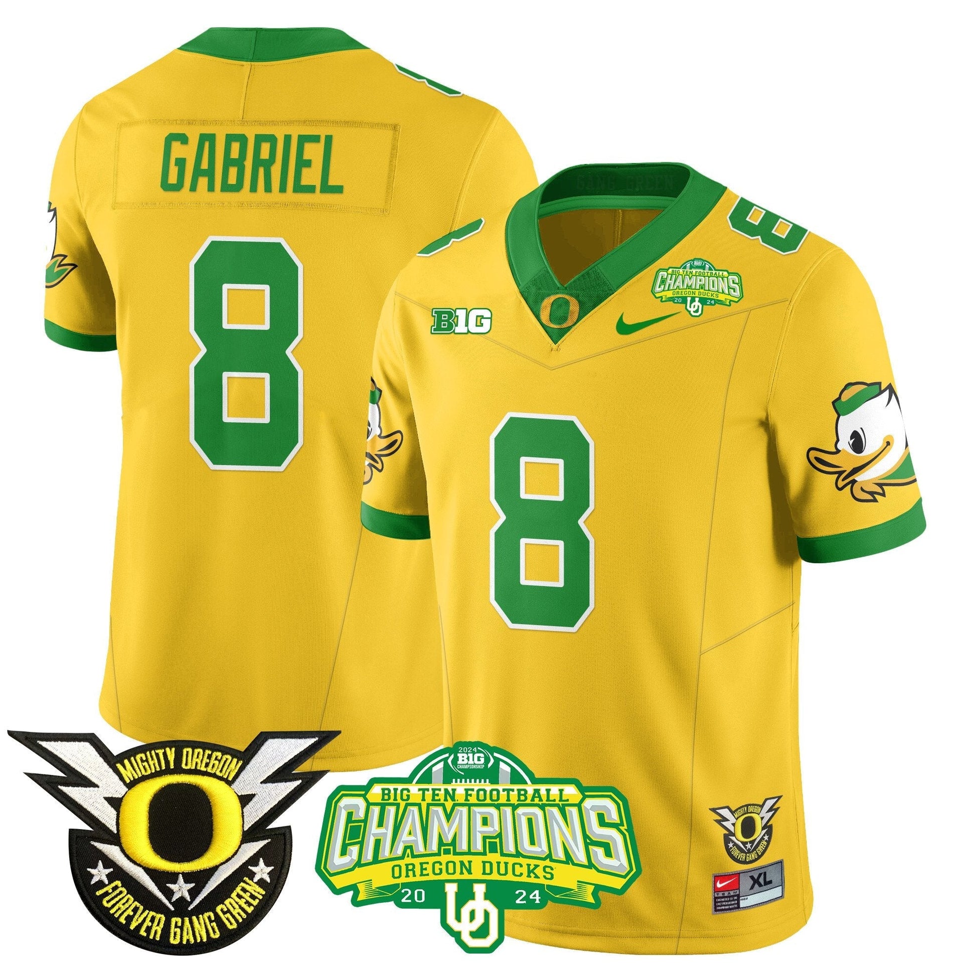 Men's Oregon Ducks 2024 Big Ten Champions Jersey N1 - All Stitched