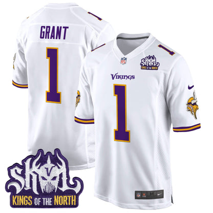 Minnesota Vikings King Of The North Patch Throwback Game Jersey - All Stitched
