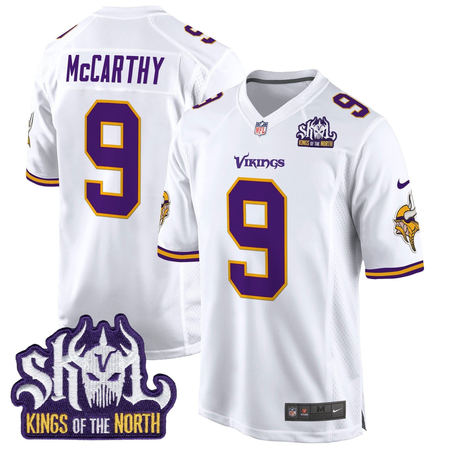 Minnesota Vikings King Of The North Patch Throwback Game Jersey - All Stitched