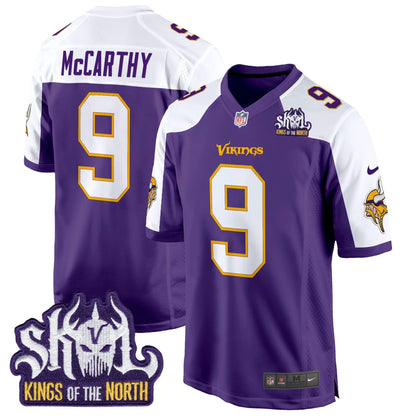 Minnesota Vikings King Of The North Patch Throwback Game Jersey - All Stitched