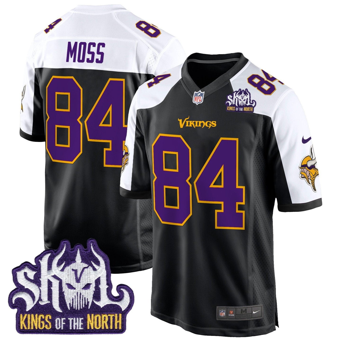 Minnesota Vikings King Of The North Patch Throwback Game Jersey - All Stitched