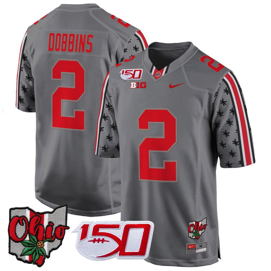 J.K. Dobbins OSU 2024 150 & Home Patch Game Jersey - All Stitched