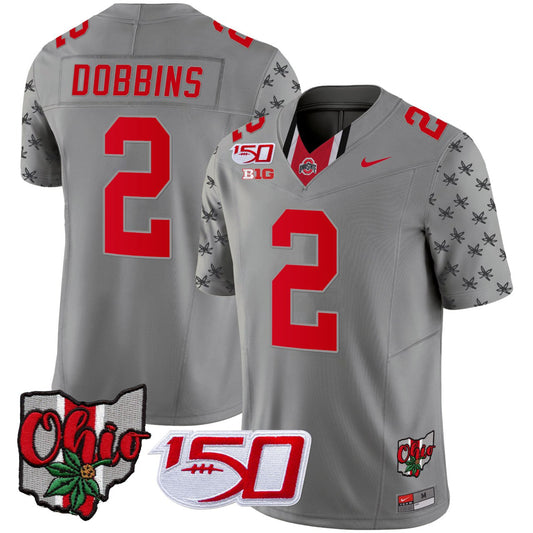 J.K. Dobbins OSU 2024 150 & Home Patch Jersey - All Stitched
