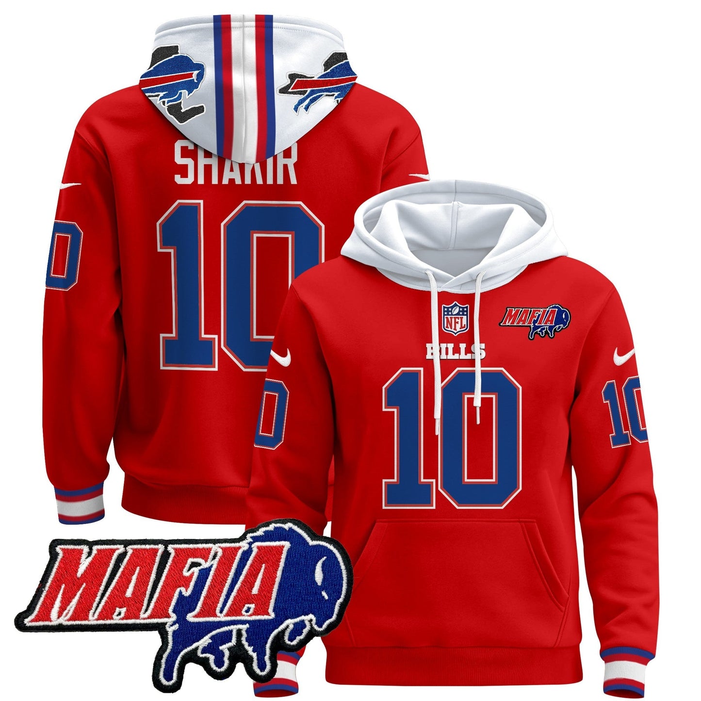 BUF 2024 Bills Mafia Patch Pullover Hoodie