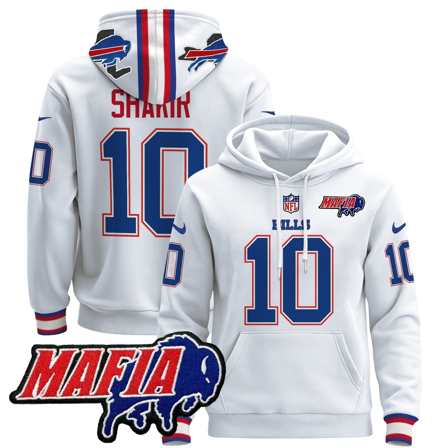 BUF 2024 Bills Mafia Patch Pullover Hoodie