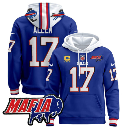 BUF 2024 Bills Mafia Patch Pullover Hoodie