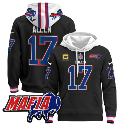 BUF 2024 Bills Mafia Patch Pullover Hoodie