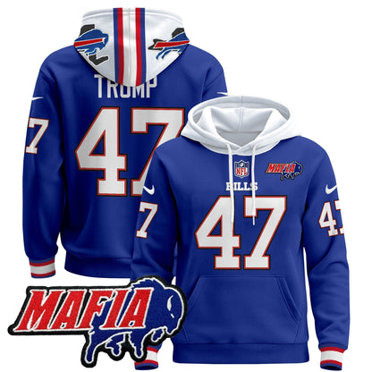 BUF 2024 Bills Mafia Patch Pullover Hoodie