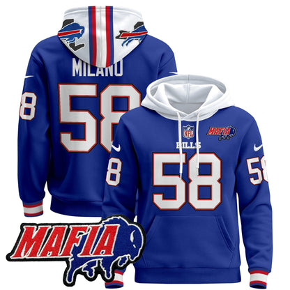 BUF 2024 Bills Mafia Patch Pullover Hoodie
