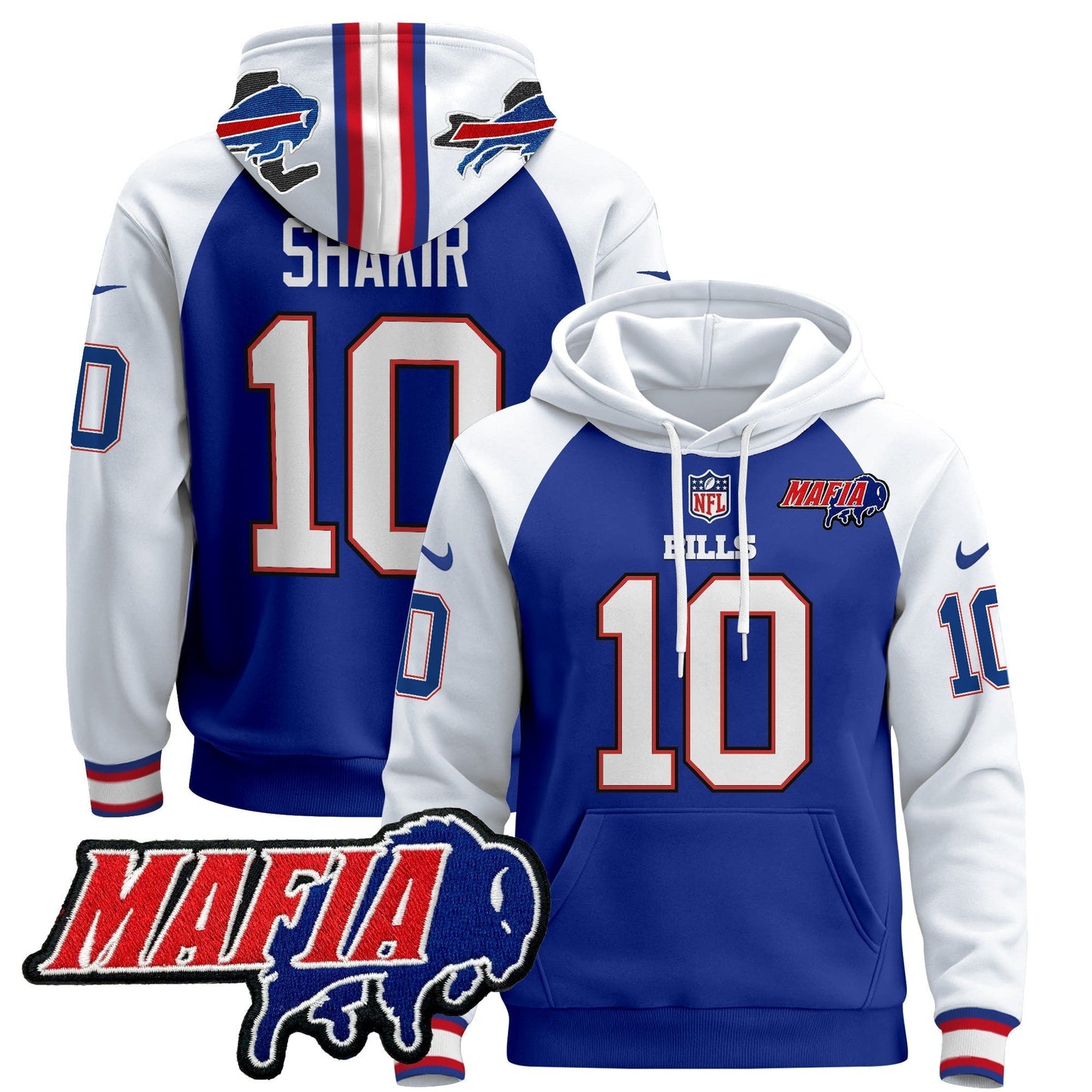 BUF 2024 Bills Mafia Patch Pullover Hoodie