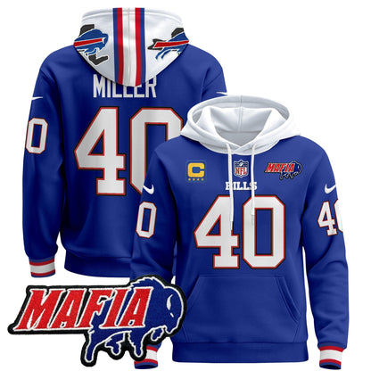 BUF 2024 Bills Mafia Patch Pullover Hoodie