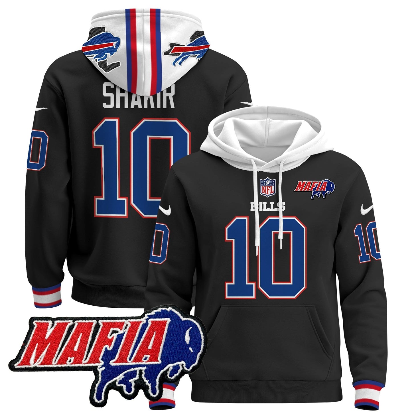 BUF 2024 Bills Mafia Patch Pullover Hoodie