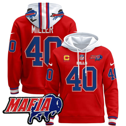 BUF 2024 Bills Mafia Patch Pullover Hoodie