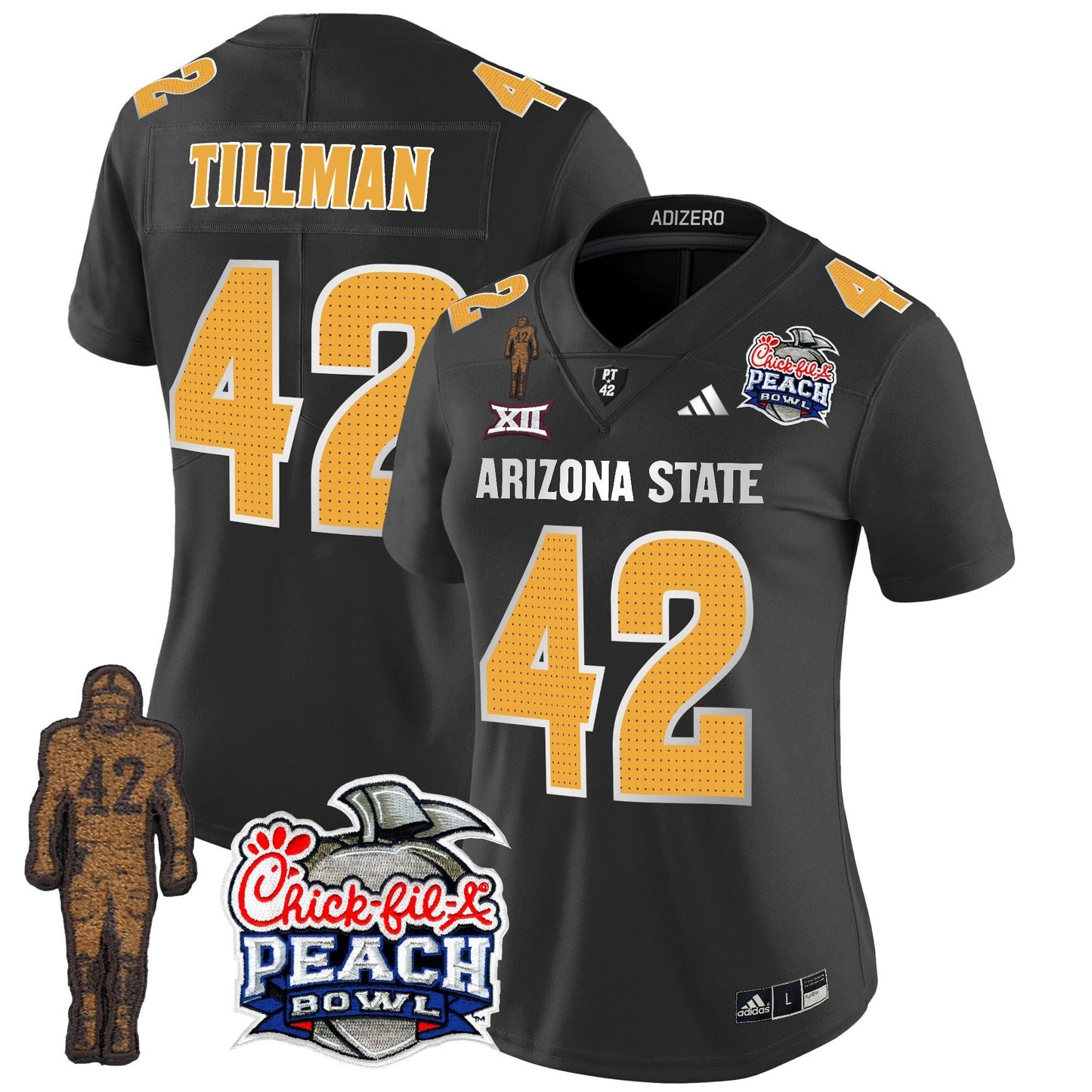 Women's Sun Devils Pat Tillman & Peach Bowl Patch Vapor Limited Jersey V2 - All Stitched