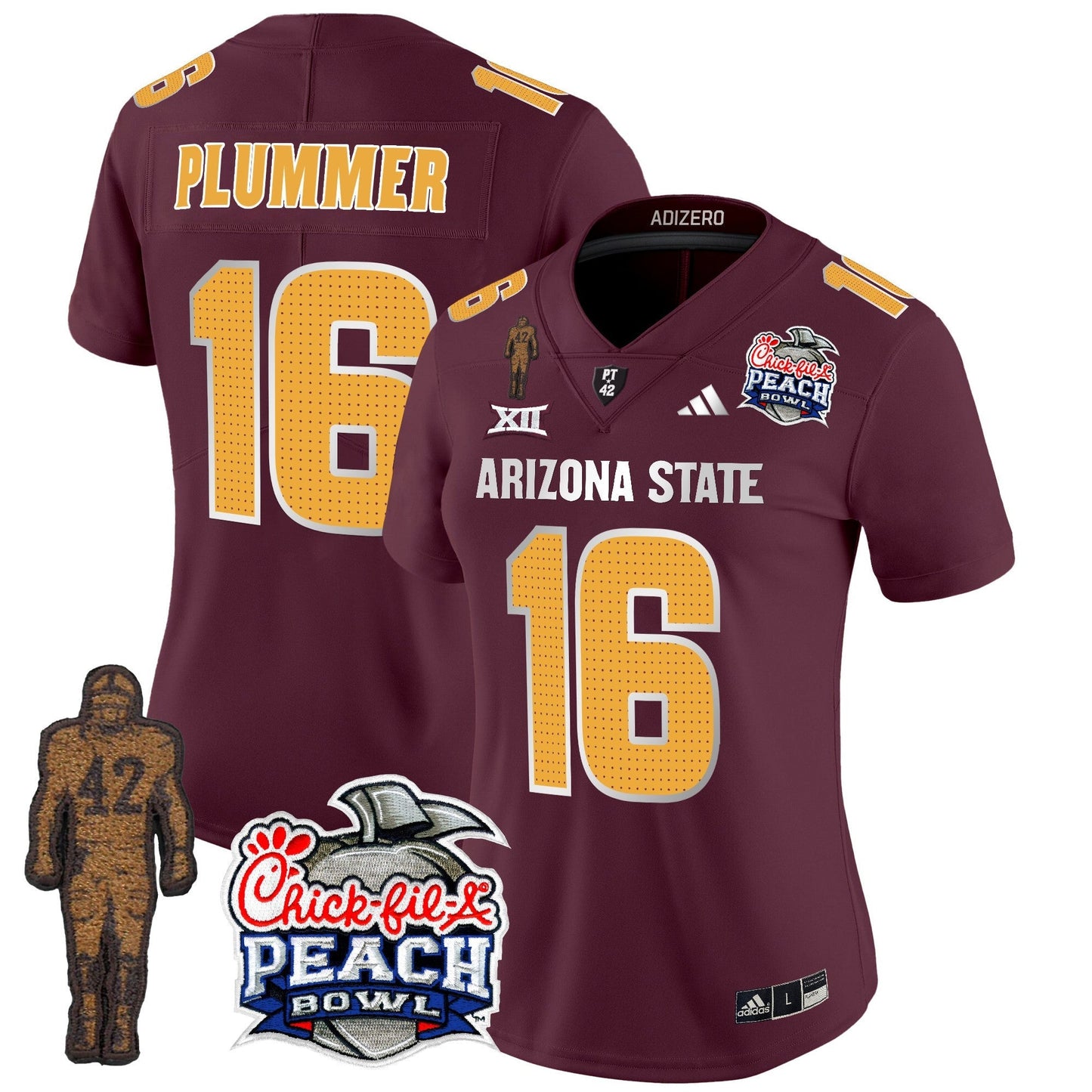 Women's Sun Devils Pat Tillman & Peach Bowl Patch Vapor Limited Jersey V2 - All Stitched