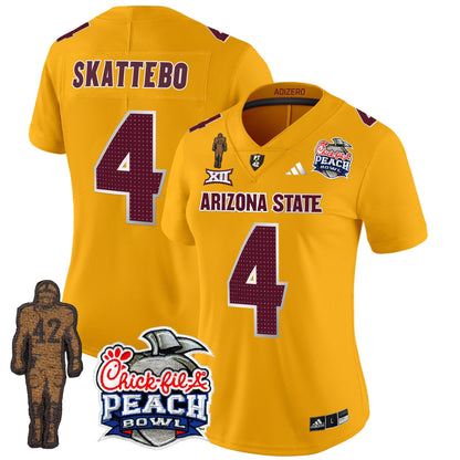 Women's Sun Devils Pat Tillman & Peach Bowl Patch Vapor Limited Jersey V2 - All Stitched