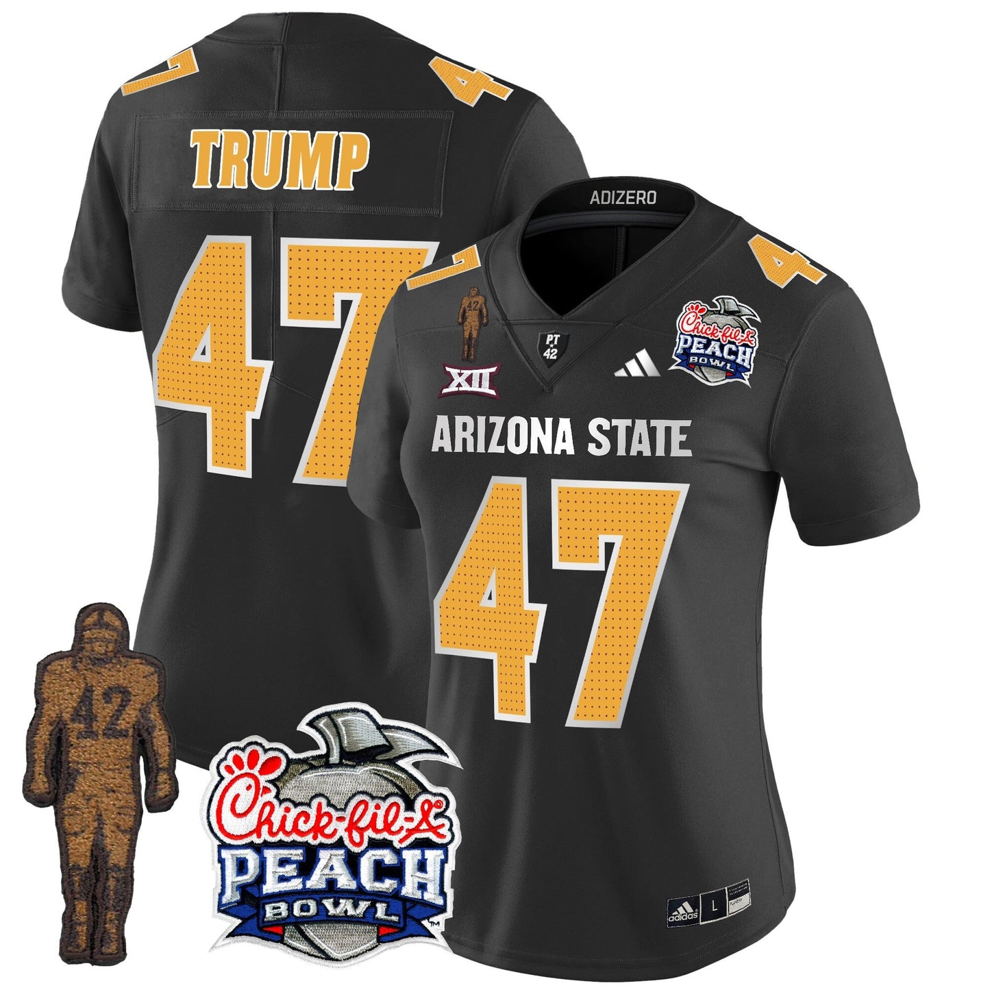 Women's Sun Devils Pat Tillman & Peach Bowl Patch Vapor Limited Jersey V2 - All Stitched