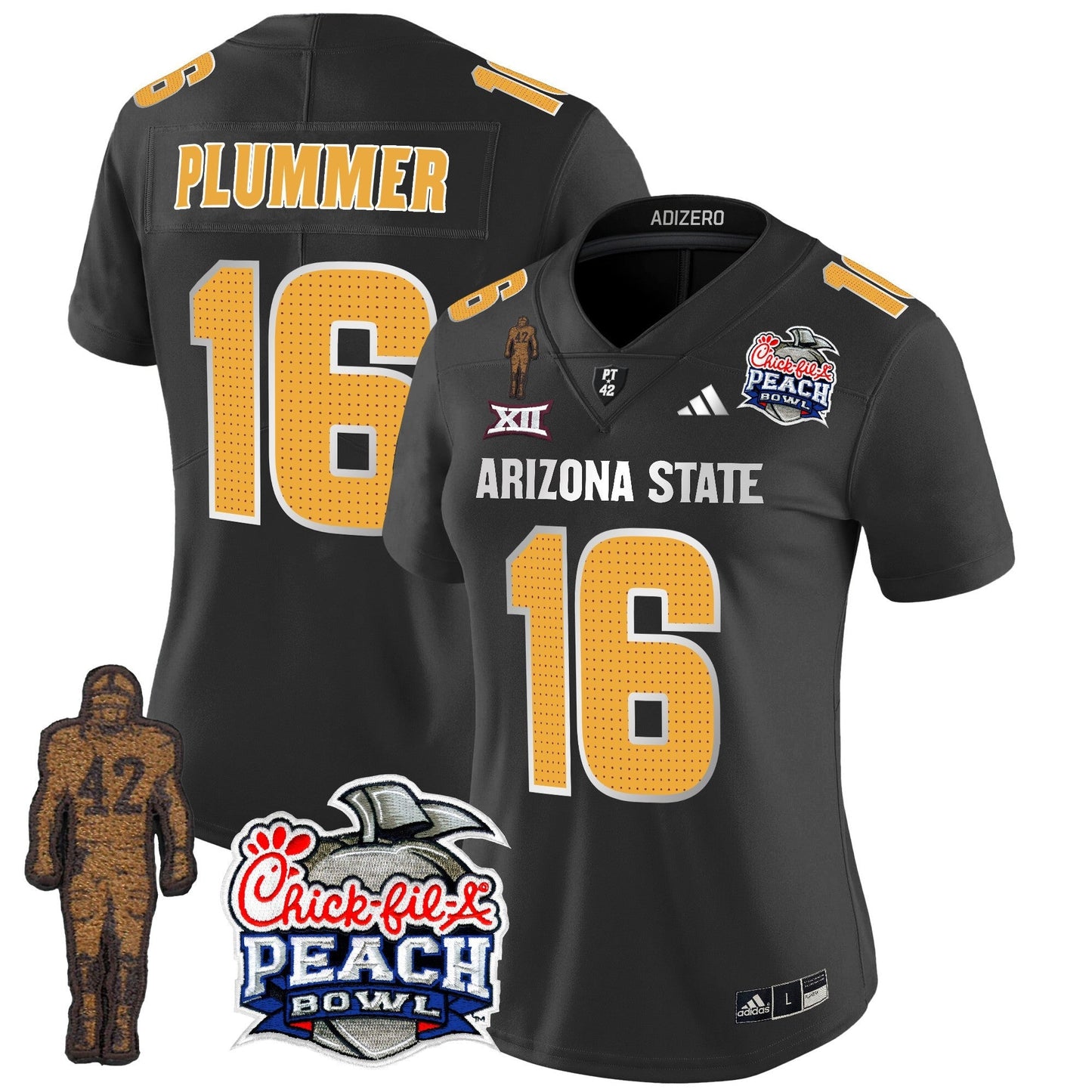 Women's Sun Devils Pat Tillman & Peach Bowl Patch Vapor Limited Jersey V2 - All Stitched
