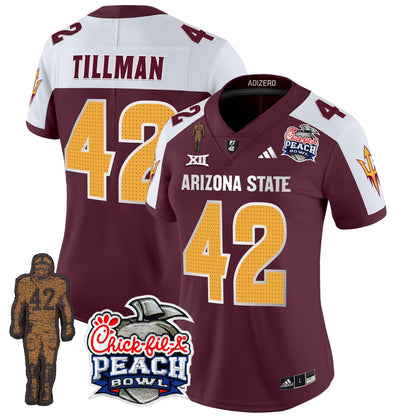 Women's Sun Devils Pat Tillman & Peach Bowl Patch Vapor Limited Jersey V2 - All Stitched