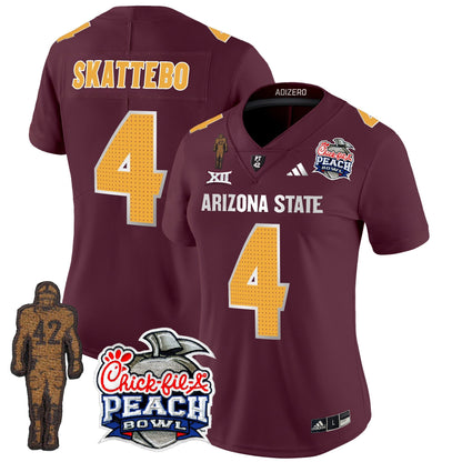 Women's Sun Devils Pat Tillman & Peach Bowl Patch Vapor Limited Jersey V2 - All Stitched