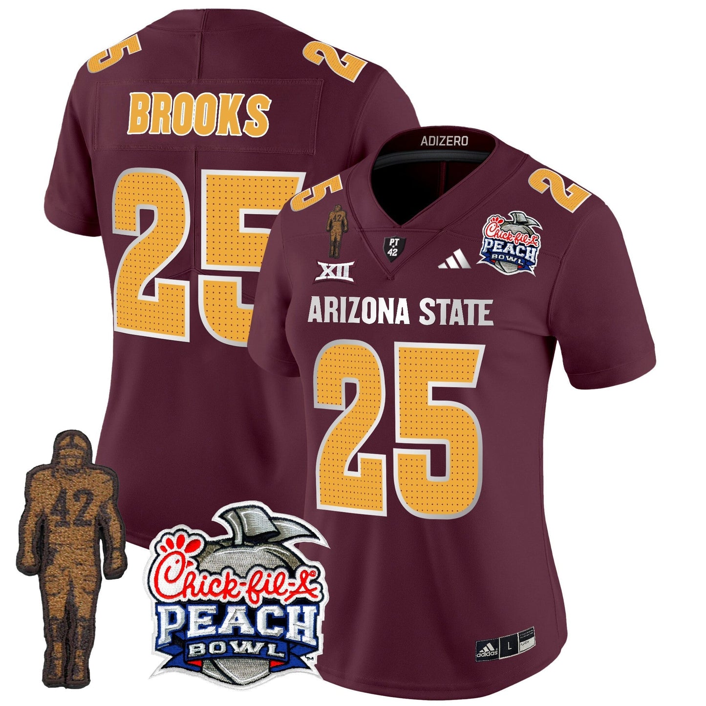 Women's Sun Devils Pat Tillman & Peach Bowl Patch Vapor Limited Jersey V2 - All Stitched