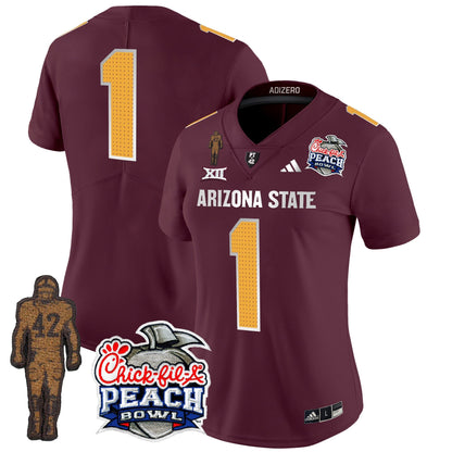 Women's Sun Devils Pat Tillman & Peach Bowl Patch Vapor Limited Jersey V2 - All Stitched