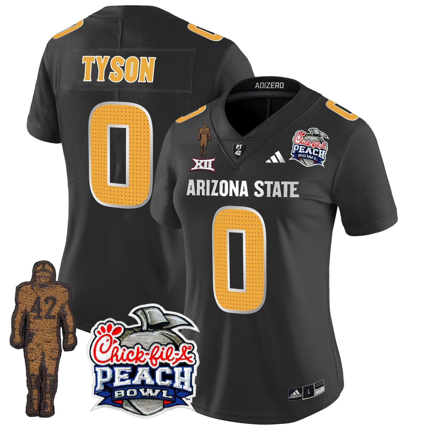 Women's Sun Devils Pat Tillman & Peach Bowl Patch Vapor Limited Jersey V2 - All Stitched