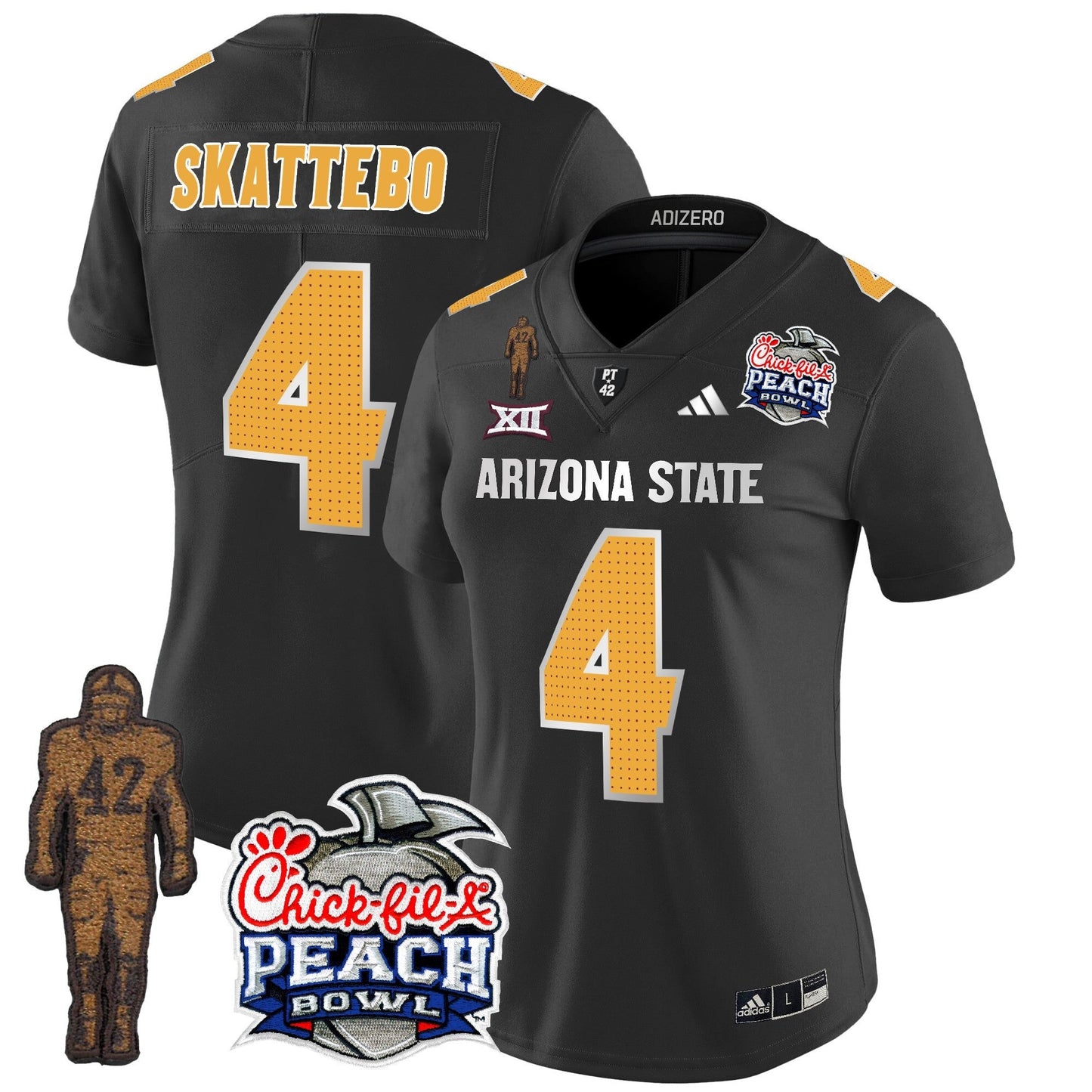 Women's Sun Devils Pat Tillman & Peach Bowl Patch Vapor Limited Jersey V2 - All Stitched