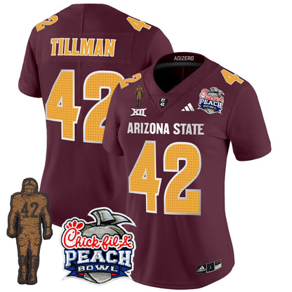Women's Sun Devils Pat Tillman & Peach Bowl Patch Vapor Limited Jersey V2 - All Stitched