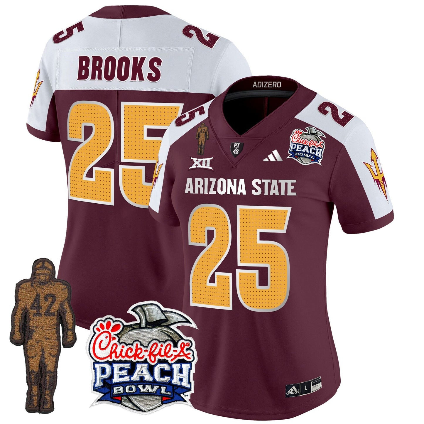 Women's Sun Devils Pat Tillman & Peach Bowl Patch Vapor Limited Jersey V2 - All Stitched