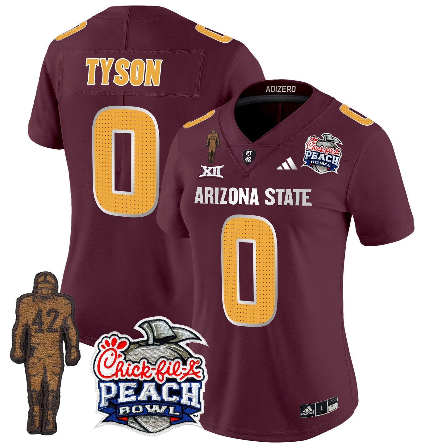 Women's Sun Devils Pat Tillman & Peach Bowl Patch Vapor Limited Jersey V2 - All Stitched