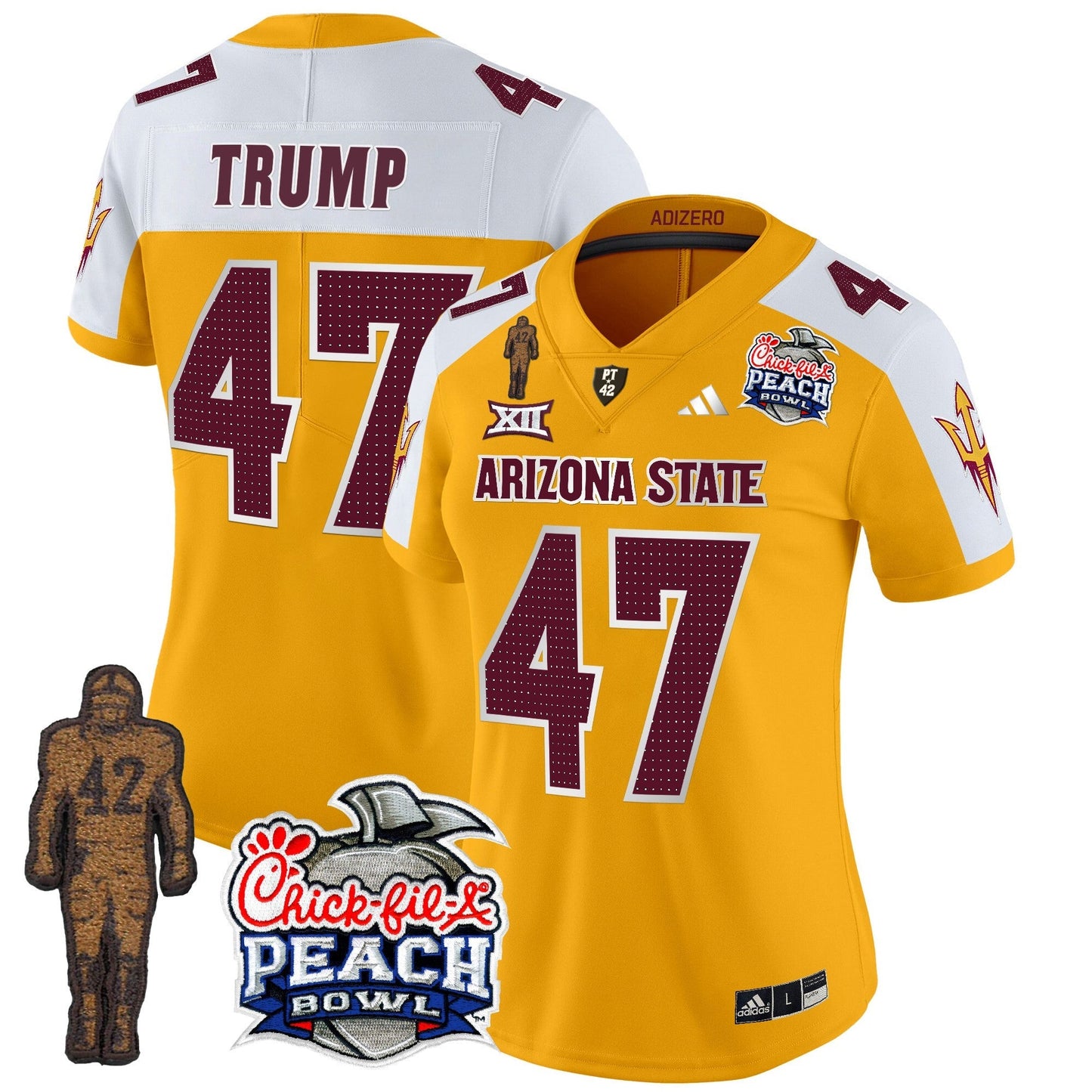 Women's Sun Devils Pat Tillman & Peach Bowl Patch Vapor Limited Jersey V2 - All Stitched