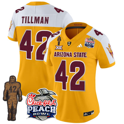 Women's Sun Devils Pat Tillman & Peach Bowl Patch Vapor Limited Jersey V2 - All Stitched