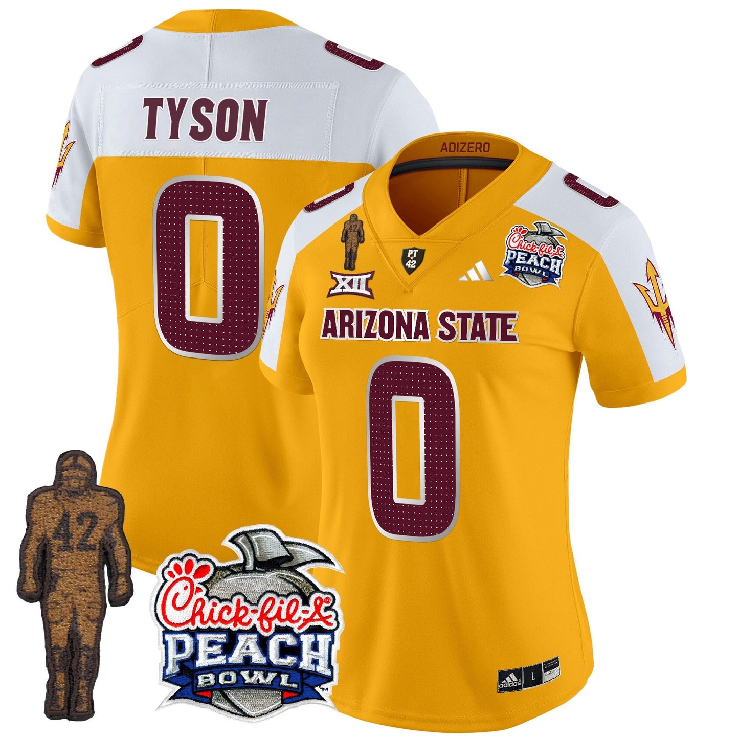 Women's Sun Devils Pat Tillman & Peach Bowl Patch Vapor Limited Jersey V2 - All Stitched