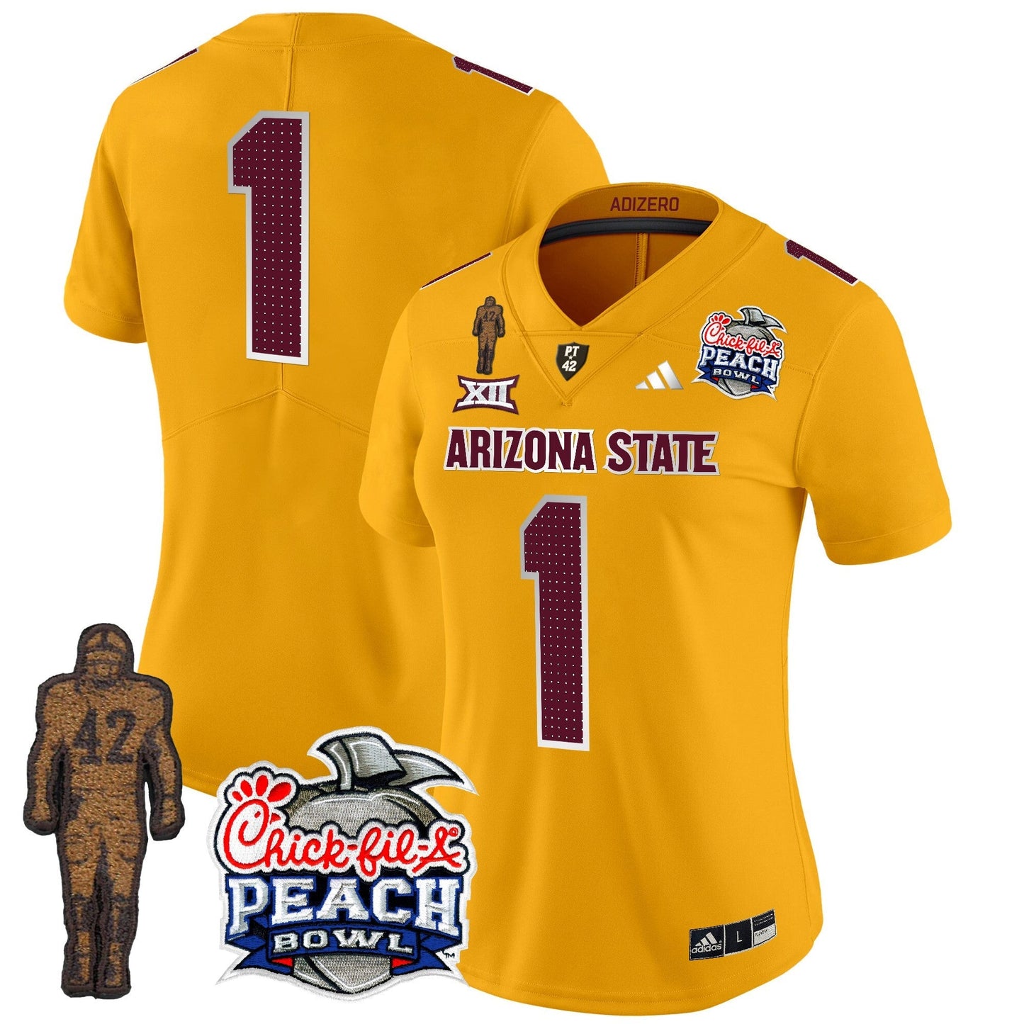 Women's Sun Devils Pat Tillman & Peach Bowl Patch Vapor Limited Jersey V2 - All Stitched